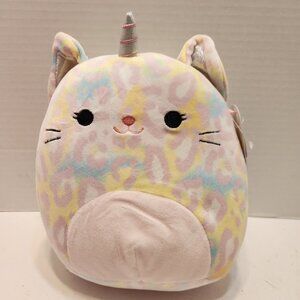 Original Squishmallows Soraya 8" Unicorn Cat Plush Toy With Pastel Leopard Print